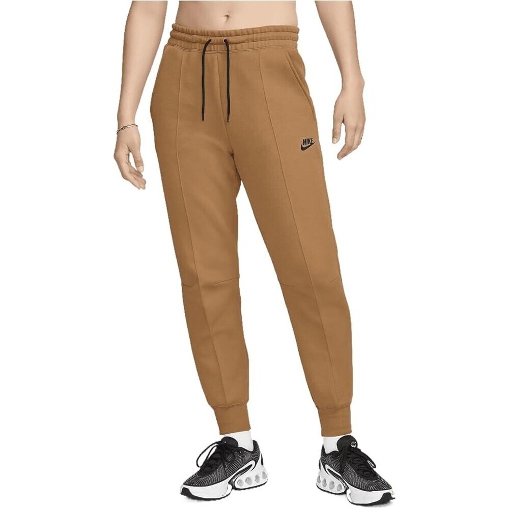 Nike Sportswear Tech Fleece Joggers Womens Brown Drawstring Waist Active APP1433